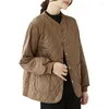 Trench da donna Giacca in cotone da donna 2024 Parka monopetto casual vintage a maniche lunghe vintage invernale da donna