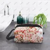 Kosmetiska väskor körsbärsblommor väska för kvinnor med tryckta mönster fashionabla storkapacitet skönhet lagring toalettartiklar
