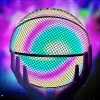 Goods Luminous Basketball Ball Holographic Reflective Lighted Flash Ball PU WearResistant Glowing Basketball Night Sports Game