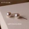 Viticen Au750 Purcini per orecchie in oro puro per regali da donna squisite gioielli originali reali 18k oro da 7-8 mm Orecchini per la moda perle naturali 240220