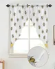 Cortina abeja insecto amarillo cortinas para dormitorio ventana sala de estar persianas triangulares cortinas