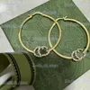 Stud 18k gold letter earrings fashion earrings designer for women brass earrings environmental protection does not hurt the ear jewelry designer gift T240228