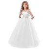 Dresses Lace Princess Dress for Girls 614 Yrs Long Sleeve Wedding Party Gown Birthday Children Tulle Dress Teenage Formal Long Dress