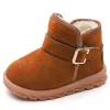 Baskets chaudes pour enfants, bottes de neige pour filles et garçons, chaussures en coton et velours, rose, marron, noir, nouvelle collection hiver 2021