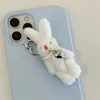 Keychains Cartoon Pilot Long-Haired Rabbit Animal Cute Dolls Bag Keychain Niche Plush Keys Chain Backpack Pendant Birthday Party Gift