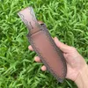 S2264 Two-layer general-purpose cowhide leather, Genuine Leather Knife Sheath for Fixed Blade 6.5 Inch Knives Brown Basket Weave Sheaths with Belt Holder