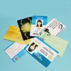 Jewelry Pouches 100Pcs Premium White Blank Inkjet PVC Cards Plastic Double Sided Printing DIY Badge