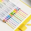 Pennor 12st/Lot Magic Color Drawing Pen Set Misfärgad Highlighter Marker Spot Liner Pennor Scrapbooking Art Supplies Stationery School