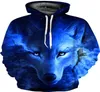 Neue Galaxy Space Blue Wolf Hoodies Gedruckt 3D Frauen Männer Sweatshirts Trainingsanzüge Langarm Jacken Mit Kapuze Dünne Hoody Pullover2009045