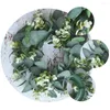 Decoratieve bloemen versieren kunstgras Ring Kerstslinger Gedroogde krans Plastic Simulatie Eucalyptus