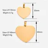 Charms 5pcs Mirror Polished Stainless Steel Blank Heart Tag For DIY Making Jewelry Necklace Pendant Lettering Customized Logo
