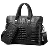 Briefcases TopFight Genuine Leather Crocodile Briefcase Messenger Computer Laptop Handbag Bag Men's Travel Bags Document