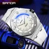 ساعة معصم Sanda Top Brand Sports Men Mechanical Wristwatch Luxury Automatic Watch Men's Stains Stains Steel Clock 7031