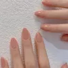 Falska naglar 24st nagel tips diy falska nialer franska kort runda gradient rosa