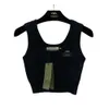 Designer G-vest Luxe mode voor dames Dames camis Dames zijwaarts uitgehold borduurwerk Gebreid mouwloos vest Top Korte mouwen T-shirt