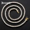 3mm 4mm Hip Hop Colorful Iced Out Zircon Copper Jewelry Men Kvinnor Full Diamond Hot Girl Choker Tennis Chain Halsband