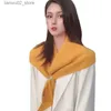 Bufandas Nuevas bufandas de punto de triángulo coreano para mujeres Mantón cálido de color sólido al aire libre Desgaste creativo de doble cara Mantón anudado Bufanda de regalo Q240228