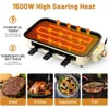 Nonstick matlagning avtagbar platta bärbar koreansk bbq -grill med temperaturkontroll diskmaskin säker 1500W 240223