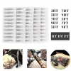 Needles Yangna Tattoo Needles and Tips Set 50pcs Disposable 3/5/7/9RL 5/7/9RS 5/7/9M1 Size Needles Assorted Sterilized Tattoo Tips Combo