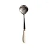 Coffee Scoops Withered Japanese And Korean Stainless Steel Gold-plated Stirring Spoon Sweet Candy Colored Ceramic Cherry Blossom Rose