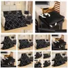 Blankets Black Designer Blanket White Letter Leisure Travel Shawl Office Air Conditioning Er Europe Plaid Gift Box Decorative Drop D Dhay1