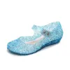 Flickors prinsessesandaler, barns coola sandaler, klara kristall transparenta sandaler