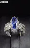 Anelli a grappolo ZHHIRY Anello di tanzanite blu naturale autentico solido argento sterling 925 vera pietra preziosa per le donne gioielleria raffinata5661750