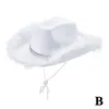 Berretti Western Cowgirl Cappello da cowboy per donna con chiusura a strappo Brillante decorazione con bordi di diamanti Veri cowgirl o festa in costume