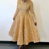 Abbigliamento etnico Abiti africani eleganti per le donne Paillettes alla moda Abito da sera da sposa lucido Dubai Abaya Kaftan Abito a-line taglie forti