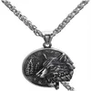 Pendant Necklaces Vintage Wolf Necklace Punk Street Rock Norse Stainless Steel Odin Head Men Fashion Jewelrypendant Drop Delivery Dh7Xe