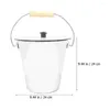 Storage Bottles Enamel Bucket With Lid Drink Bins For Parties Metal Pail Waste Basket White Can Ice Buckets Vase