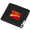 Cartera CIBC Monedero del Banco Imperial Canadiense de Comercio Logotipo de la empresa Foto bolsa de dinero Cartera de cuero informal Estuche para notas con estampado