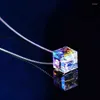 Necklaces Necklaces Aurora Necklaces Candied Colorful ThreeDimensional Square Silvery Necklace 2022 Womens Luxury Exquisite 240228