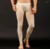 Intimo termico da uomo Maschile Sottile Elastico da uomo Maglia trasparente Sexy Mutande lunghe Abbigliamento da uomo Collant Compressione Legging Mutande