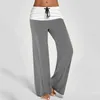 Calças femininas Mulheres Mulheres Cintura Alta Bolso Tira Elástica Impressa Solta Yoga Casual Calças Longas para Pantalones