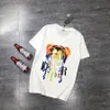 G258ロッセデザイナーシャツメンズTシャツ夏のレディーストップデザイナーシャツプリントコットンショートスリーブ豪華な通気性Tシャツユニセックス