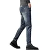 Heren Jeans Designer Herfst en winter Heren nieuwe verdikte stretch jeans Mannen slanke casual kleine rechte broek 6QI9 ZJQ8