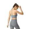 Lu feminino yoga esportes regata com almofada no peito feminino, cinto fino sexy, linda parte traseira yoga, estilingue em forma de y roupas de yoga