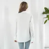 Kvinnors blusar chic bf -stil överdimensionerade skjortor avslappnade löst damer långärmad solida toppar streetwears blusa mujer