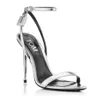 With box Dress shoes tom ford heels shoe Elegant Brand Women Shoes Padlock Pointy Naked Sandals Hardware Lock and key Woman Metal Stiletto Wedding