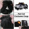 Cat Costumes Cute Lion Mane Wig Hat Funny Pets Clothes Cap Fancy Kitten Cosplay Ears With Costume Party Puppy Dogs Accessories Y0G4 Dhwpb