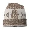 Beralar Fatima Hamsa El Beanie Bonnet Bonnet Örnek Şapka Erkek Kadınlar Soğuk Unisex Yetişkin Kötü Göz Kabileleri Muska Sıcak Kış Kafataları Beanies Caps
