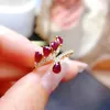 Cluster Rings Silver Ring Ruby Sterling 925 Wedding Women's Luxury Jewelry Gemstone Original Fine Fine