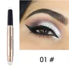 Eye Shadow Double Eyeshadow Stick With Smudger Creamy Eyes Shadow Pencil And Blending Brush Shimmer Blue Red Green Make Up Drop Delive Dhug7