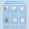 Scrubbers 6 in 1 Electric Facial Cleansing Brush Silicone Rotating Face Brush Deep Cleaning Skin Peeling Cleanser with 6 Replacement Heads