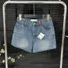 Handduk broderi jeans kvinnor designers denim shorts flicka lady hiphop korta byxor streetwear