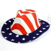 Bérets large bord Fedora casquette pour adulte Cowboy chapeau patriotique Panama unisexe haut jeu de rôle habiller JazzHat accessoires