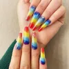 False Nails Wearable Manicure Nail Long Length Ballerina Fake Detachable French Tips For Women Girl