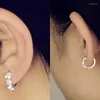 Pendientes de aro exquisitos florales para mujer, moda dulce geométrica, Piercing de plata de ley, joyería de fiesta para niñas