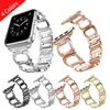 Designer de pulseiras inteligentes de diamante para Apple Watch Ultra 49mm Banda 8 41mm 45mm 42mm 44mm 38mm 40mm Metal Aço Inoxidável Pulseira de Substituição Feminina Pulseira iWatch Série 7 6